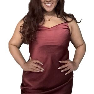 ✨wilfred spaghetti strap slip dress - crimson ✨